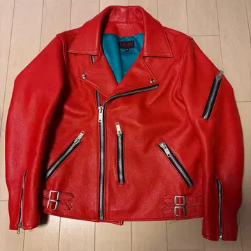 used NEON 가죽 라이더 자켓 36 빨간색 네온