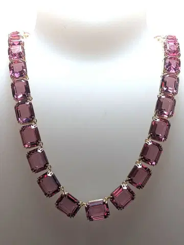 Swarovski 목걸이 핑크 크리스탈 골드 톤