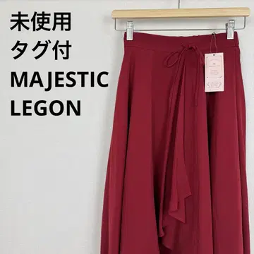 미사용 택 포함 MAJESTIC LEGON 랩 스타일 불규칙 헴 스커트