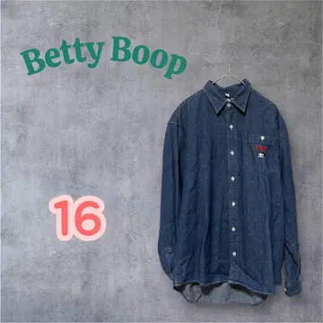 Betty Boop 베티 붑 빈티지풍 긴팔 데님 셔츠 16