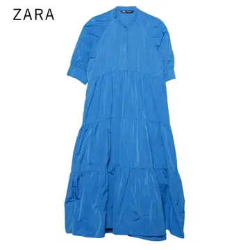 ZARA 볼륨 롱 원피스 파란색