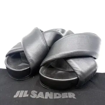 [ 새상품급! ] 질 샌더 JIL SANDER 시어링 슬라이드 샌들 블랙