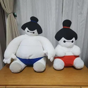 베이맥스 초 BIG 봉제 인형 스모 스타일 2체 (파랑과 오렌지)