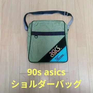 미사용품 90s asics 숄더백 쇼와 레트로 카키