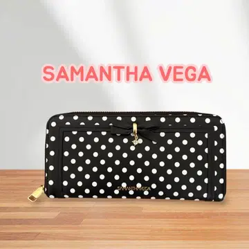 [새상품급] SAMANTHAVEGA 사만사베가 장지갑 도트 블랙
