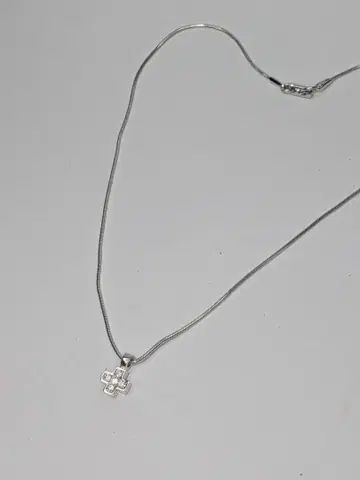 SWAROVSKI 목걸이 십자가 크로스 크리스탈 실버