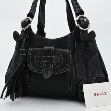 컨디션 최상 BALLY 발리 가죽 원 숄더백 가죽 블랙 핸드백
