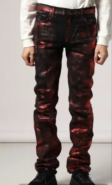 DYING BREED Red Coated Jeans y2k opium