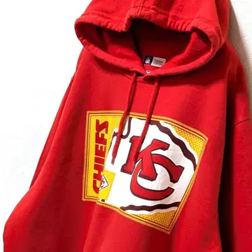 NFL 캔자스시티 치프스 로고 후드 맨투맨 레드 빨간색 XL 구제 의류