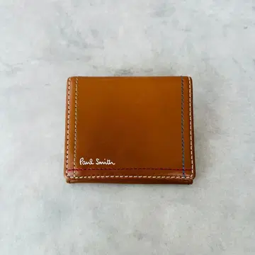 Paul Smith 더블 스티치 코인 케이스 동전 지갑 브라운