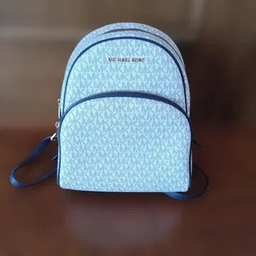MICHAEL KORS 백팩 MK 로고 올 패턴 화이트 네이비