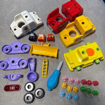 호빵맨 조립 DIY 나사나사 체인지! 일하는 탈것 자동차
