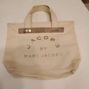 MARC JACOBS 로고 토트백 베이지