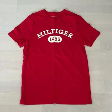 TOMMY HILFIGER 티셔츠 M 레드 빅 로고 1985 반팔
