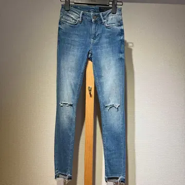 ALLSAINTS 데님 스키니 팬츠 데미지 파랑 4311