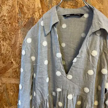 AE10204 ZARA 원피스 라이트 그레이 도트 여성용 26