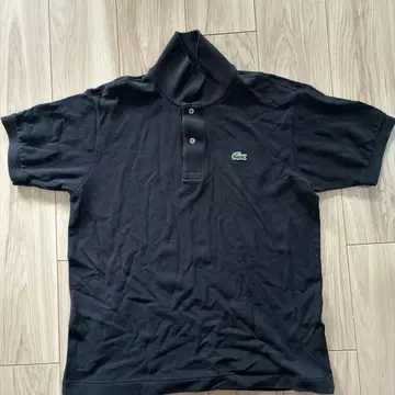 LACOSTE 클래식 핏 피케 셔츠 블랙 FR4 US M