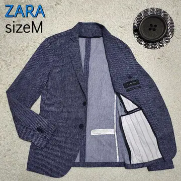 [컨디션 최상] 자라 ZARA 자켓 스트레치 톤 다운 블루 스트라이프 M