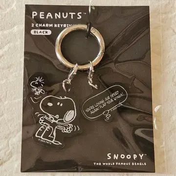 PEANUTS 스누피 2참 키링 블랙