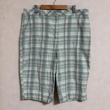 카렌 스캇 하프 팬츠 슬릿 체크 그린 3L