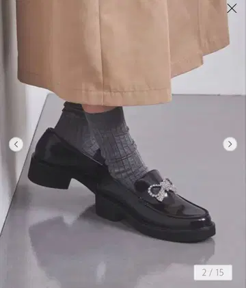 UNITED ARROWS 비쥬 리본 로퍼 블랙 35h