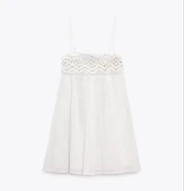 ZARA 비즈 미니 원피스 화이트