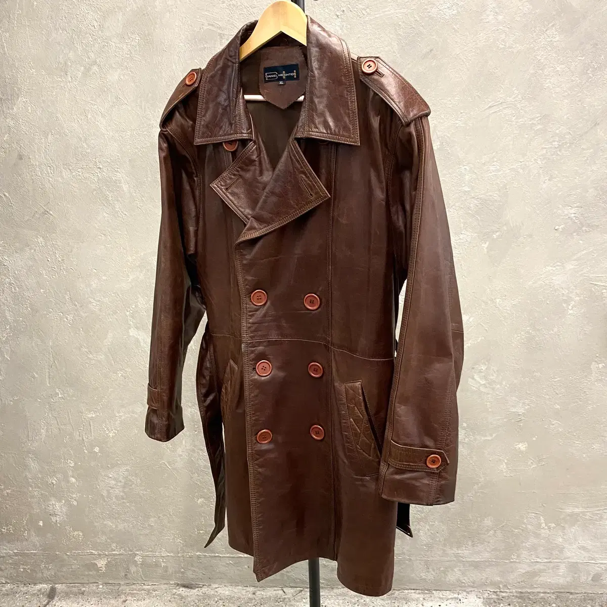 L] H&M x ROKH Leather Trench Coat | Bunjang Global
