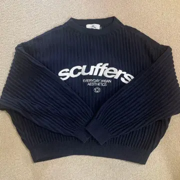 scuffers 리브 니트 맨투맨 네이비 S 사이즈