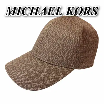 MICHAEL KORS 마이클코어스 MK 올 로고 무늬 프린트 캡 브라운
