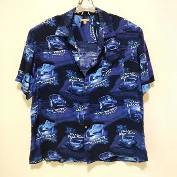 조지 하와이안 셔츠 클래식카 XL 파랑
