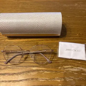 JIMMY CHOO 안경 프레임 골드 핑크 베이지