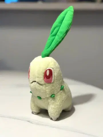 [새상품급] 초기 TOMY 포켓몬 봉제 인형 치코리타