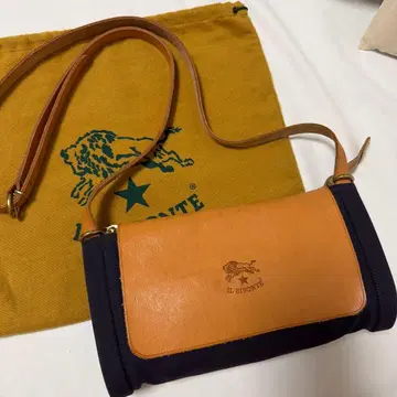 IL BISONTE 미사용 새상품 정품 원통형 캔버스 숄더백