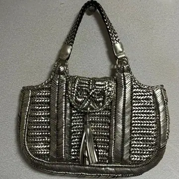 ANYA HINDMARCH 안야 힌드마치 뜨개질 가죽 토트백