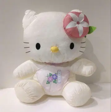 산리오 헬로키티 새틴 원단 아사가 봉제 인형 키티 레트로 당시 물품