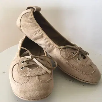 ZARA 스웨이드 플랫슈즈 베이지 새상품급