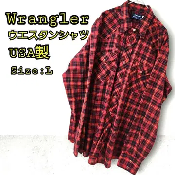 Wrangler 웨스턴 셔츠 긴팔 랭글러 USA제 L 체크 무늬