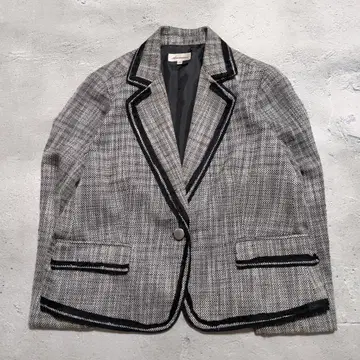 트위드풍 테일러드 자켓 모노톤 파이핑 디자인 vintage