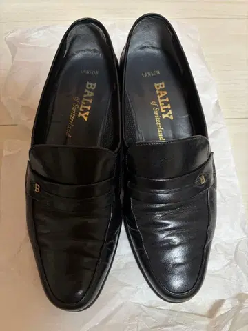 BALLY 블랙 가죽 신발 6E