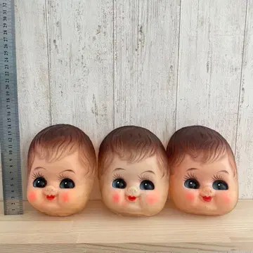 인형 페이스 러버 페이스 쇼와 레트로 소 3종 세트