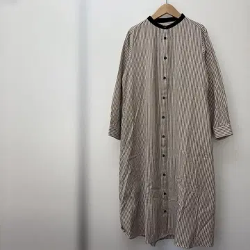le ciel de demain 린넨면 기모 스트라이프 원피스