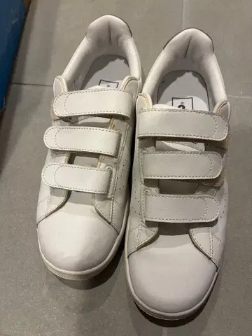 VANS 화이트 스니커즈 25cm 벨크로