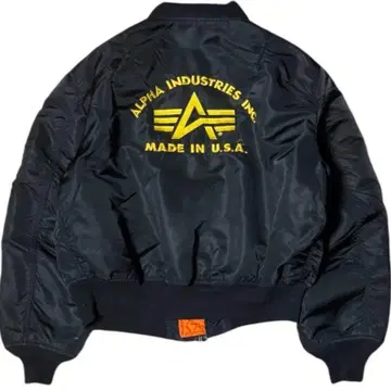 ALPHA 90s USA제 백 자수 빈티지 MA-1 네이비 XL