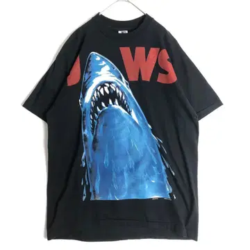 3778 Jaws 조스 무비T 싱글 스티치 티셔츠 블랙