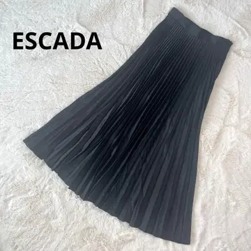 새상품급 ESCADA 에스카다 플리츠 스커트 블랙 32 롱 스커트