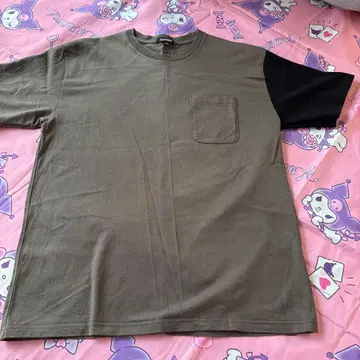 G1950 포켓 T셔츠 카키 x 블랙 바이컬러