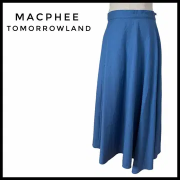 MACPHEE TOMORROWLAND 울 플레어 스커트 블루 일본제