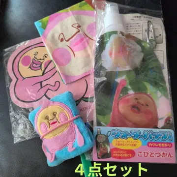 미사용 새상품 카쿠레모모지리 여름 4종 세트 부채 워터팩 손수건