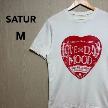 SATUR 세터 반팔 T셔츠 M 화이트