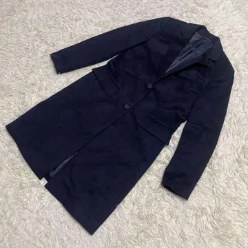 새상품급 UNIQLO 울 캐시미어 체스터 코트 네이비 여성용 M
